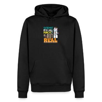 Science Scientifique Chimie - Sweat à capuche Premium bio Homme - noir - Devant - Nico (187cm)