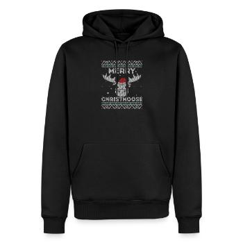 Frohe Weihnachten - Lustiges hässliches Weihnachtsdesign - Männer Premium Bio Hoodie - Schwarz - Vorne - Nico (187cm)