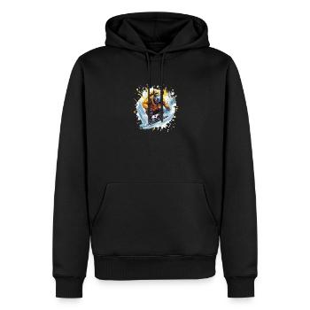 Nashorn Snowboard - Männer Premium Bio Hoodie - Schwarz - Vorne - Nico (187cm)