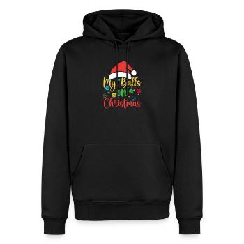 Jeu de Bingo Mes Boules Sur Bingo de Noël - Sweat à capuche Premium bio Homme - noir - Devant - Nico (187cm)