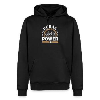 Cycliste à vélo - Sweat à capuche Premium bio Homme - noir - Devant - Nico (187cm)