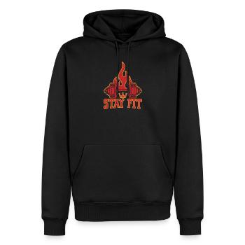 Fitness Motivation Bodybuilder Rester en forme - Sweat à capuche Premium bio Homme - noir - Devant - Nico (187cm)
