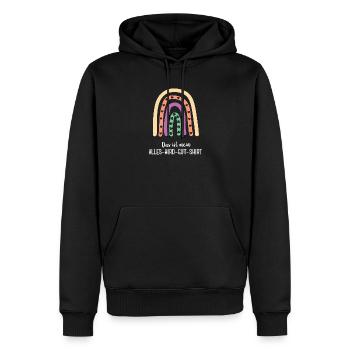 EVERYTHING WILL BE FINE Rainbow Health Motivation - Men’s Premium Organic Hoodie - black - Front - Nico (187cm)