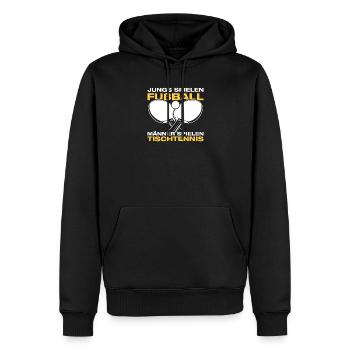 Männer spielen Tischtennis Tischtennisspieler - Männer Premium Bio Hoodie - Schwarz - Vorne - Nico (187cm)