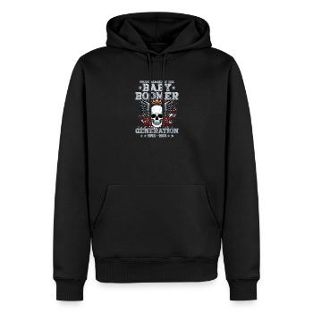 Baby Boomers Generation Skull mit Krone - Männer Premium Bio Hoodie - Schwarz - Vorne - Nico (187cm)
