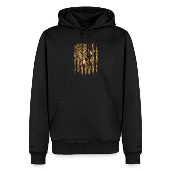 Enten mit Tarnung US-Flagge Wasservögel Stolz - Männer Premium Bio Hoodie - Schwarz - Vorne - Nico (187cm)