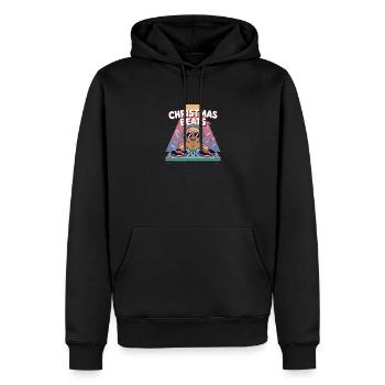 Weihnachtsbeats DJ Lebkuchen - Männer Premium Bio Hoodie - Schwarz - Vorne - Nico (187cm)
