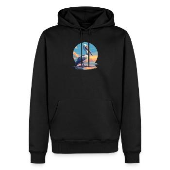Pelikane Pelikan - Männer Premium Bio Hoodie - Schwarz - Vorne - Nico (187cm)
