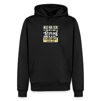 Investigativer Reporter Journalist Beruf Geiler - Männer Premium Bio Hoodie - Schwarz - Vorne - Nico (187cm)