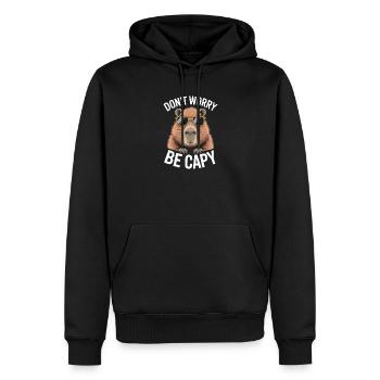 Capybara Dont Worry Be Capy Capybara Rodent - Men’s Premium Organic Hoodie - black - Front - Nico (187cm)