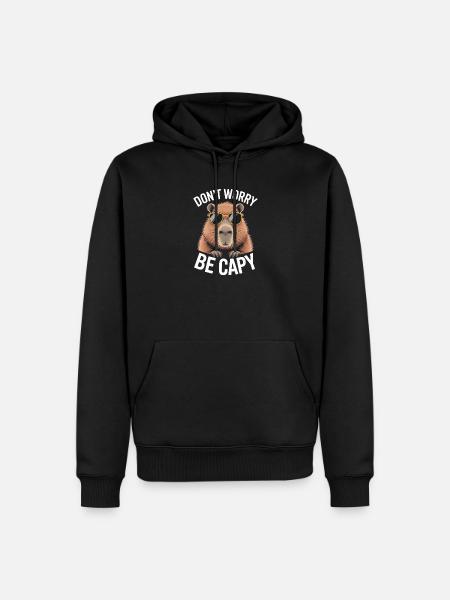 Capibara Maak je geen zorgen Wees Capy Capibara knaagdier - Mannen Premium Bio hoodie - zwart