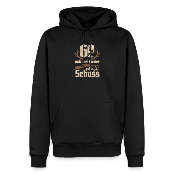 Jäger 60. Geburtstag Jagd 60 Jahre gut in Schuss - Männer Premium Bio Hoodie - Schwarz - Vorne - Nico (187cm)