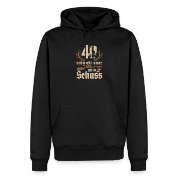 Jäger 40. Geburtstag Jagd 40 Jahre gut in Schuss - Männer Premium Bio Hoodie - Schwarz - Vorne - Nico (187cm)