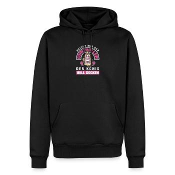 Reicht mir den Controller – König will zocken - Männer Premium Bio Hoodie - Schwarz - Vorne - Nico (187cm)
