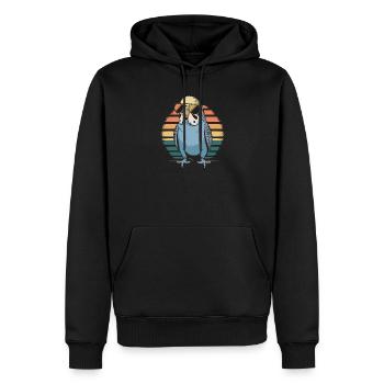 Perruche ondulée - Sweat à capuche Premium bio Homme - noir - Devant - Nico (187cm)