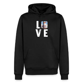Pelikane Pelikan - Männer Premium Bio Hoodie - Schwarz - Vorne - Nico (187cm)