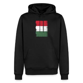 Ungarn Flagge Karte  - Männer Premium Bio Hoodie - Schwarz - Vorne - Nico (187cm)
