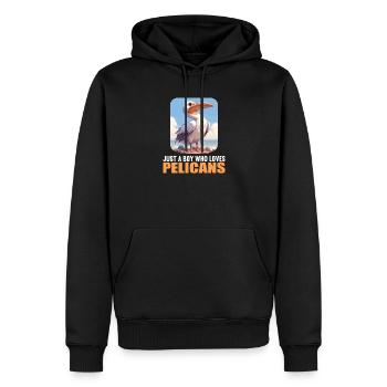 Pélicans Pélican - Sweat à capuche Premium bio Homme - noir - Devant - Nico (187cm)