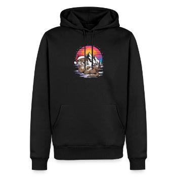 Père Noël drôle Noël avec dicton - Sweat à capuche Premium bio Homme - noir - Devant - Nico (187cm)