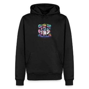 Glow Up Tétra Motif Poisson Coloré - Sweat à capuche Premium bio Homme - noir - Devant - Nico (187cm)