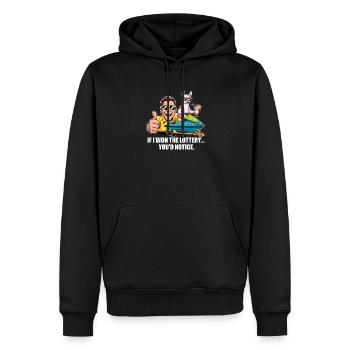 Funny If I Won The Lottery You’d Notice Yacht boat - Männer Premium Bio Hoodie - Schwarz - Vorne - Nico (187cm)