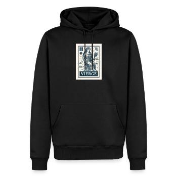Signe astrologique de la Vierge - Astrologie - Sweat à capuche Premium bio Homme - noir - Devant - Nico (187cm)