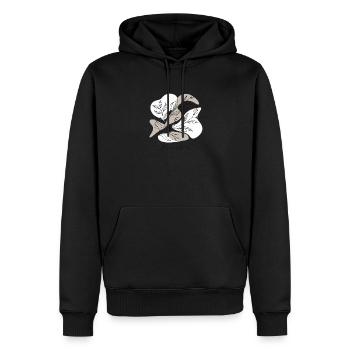 Botanical line art - Men’s Premium Organic Hoodie - black - Front - Nico (187cm)