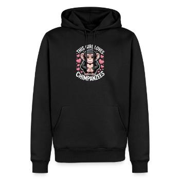 Schimpanse Spruch Affe Lustige Schimpanse Geschenk - Männer Premium Bio Hoodie - Schwarz - Vorne - Nico (187cm)