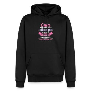 Mamie, nous avons essayé le meilleur cadeau pour toi - Sweat à capuche Premium bio Homme - noir - Devant - Nico (187cm)