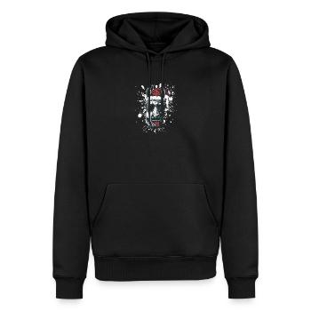 Pferd Weihnachten Lustig - Männer Premium Bio Hoodie - Schwarz - Vorne - Nico (187cm)