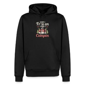 Camping Frauen gehen Campen Camper Wohnwagen - Männer Premium Bio Hoodie - Schwarz - Vorne - Nico (187cm)