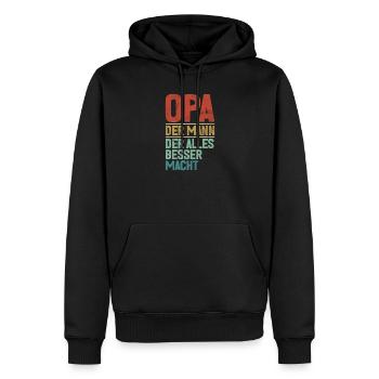 Opa Der Mann Der Alles Besser Macht Retro - Männer Premium Bio Hoodie - Schwarz - Vorne - Nico (187cm)