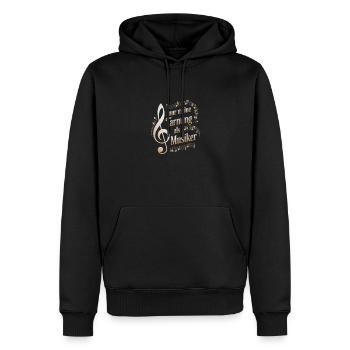 Personalisierung Beruf - meine Tarnung als Musiker - Männer Premium Bio Hoodie - Schwarz - Vorne - Nico (187cm)