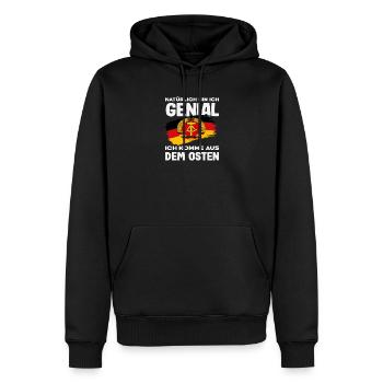 Genial ich kome aus dem Osten ossi Spruch DDR - Sweat à capuche Premium bio Homme - noir - Devant - Nico (187cm)
