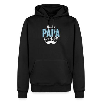 Meilleur papa du monde Fête des pères Hommes - Sweat à capuche Premium bio Homme - noir - Devant - Nico (187cm)