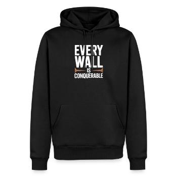 Escalade Escalade en montagne Mousqueton Bloc - Sweat à capuche Premium bio Homme - noir - Devant - Nico (187cm)