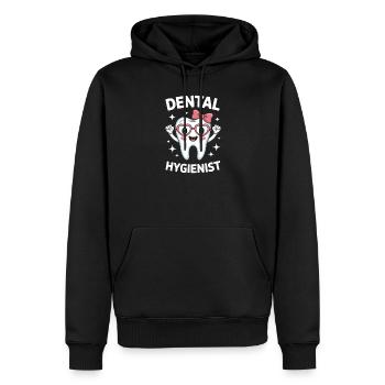 dentiste disant dent drôle dentiste cadeau - Sweat à capuche Premium bio Homme - noir - Devant - Nico (187cm)