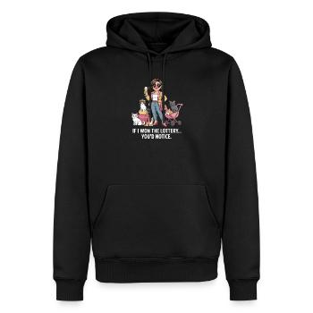 Funny If I Won The Lottery You’d Notice Yacht boat - Männer Premium Bio Hoodie - Schwarz - Vorne - Nico (187cm)