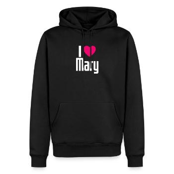 I Love Mary Pinkes Herz Ich liebe Mary - Männer Premium Bio Hoodie - Schwarz - Vorne - Nico (187cm)