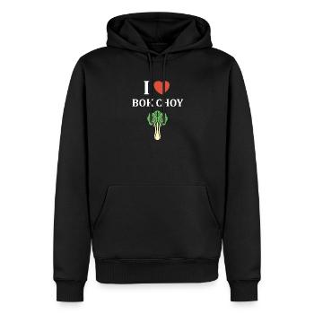 J Adore Bok Choy Graphique - Sweat à capuche Premium bio Homme - noir - Devant - Nico (187cm)