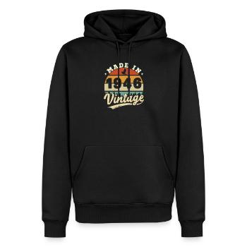 80 Years 1946 Vintage Retro Birthday Gift - Men’s Premium Organic Hoodie - black - Front - Nico (187cm)