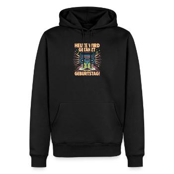 Birthday Beat Boombox Funk - Men’s Premium Organic Hoodie - black - Front - Nico (187cm)