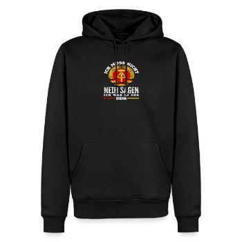 Dire non, c’était Ossi dire que la RDA était fière - Sweat à capuche Premium bio Homme - noir - Devant - Nico (187cm)