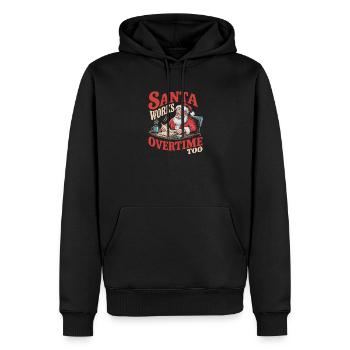 Le stress de Noël au bureau - Sweat à capuche Premium bio Homme - noir - Devant - Nico (187cm)