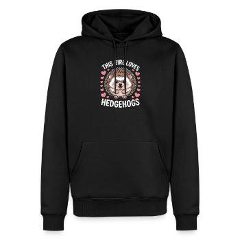 hérisson disant fille drôle hérisson cadeau - Sweat à capuche Premium bio Homme - noir - Devant - Nico (187cm)