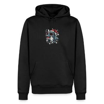 Dauphin Noël Drôle - Sweat à capuche Premium bio Homme - noir - Devant - Nico (187cm)