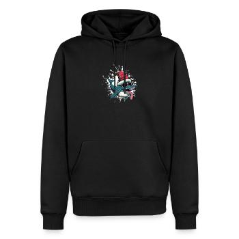 Wal Weihnachten Lustig - Männer Premium Bio Hoodie - Schwarz - Vorne - Nico (187cm)