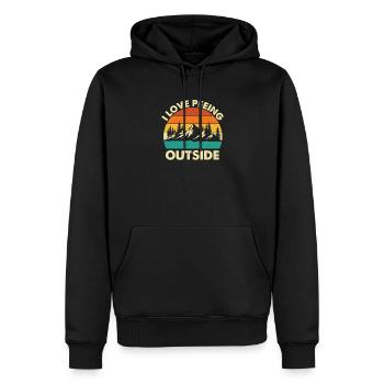Ich liebe es, draußen zu pinkeln lustiges Wandern Natur Zitat - Männer Premium Bio Hoodie - Schwarz - Vorne - Nico (187cm)