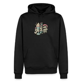 Soda Fountain 1958 - Männer Premium Bio Hoodie - Schwarz - Vorne - Nico (187cm)