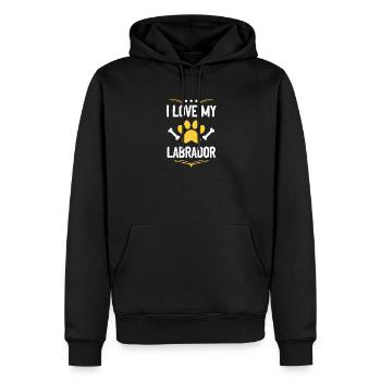 J’adore la patte de Labrador - Sweat à capuche Premium bio Homme - noir - Devant - Nico (187cm)